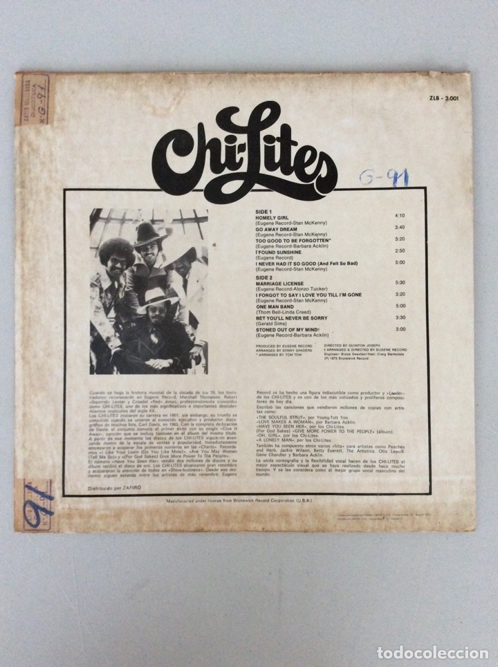 Discos de vinilo: Chi-Lites. Homely girl - Foto 2