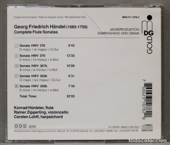 Discos de vinilo: CD. FLUTE SONATAS. HANDEL. HUNTELER. ZIPPERLING. LOHFF - Foto 2