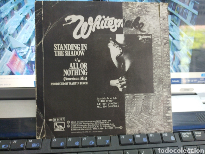 Discos de vinilo: Whitesnake single standing in the shadow Espa&ntilde;a - Foto 2