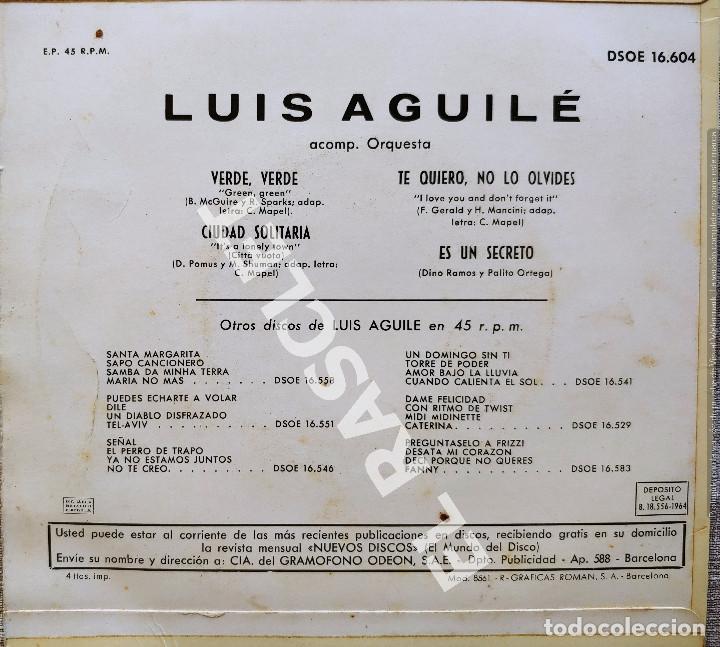 Discos de vinilo: MAGNIFICO SINGLE DE LUIS AGUIL&Eacute; - MAS RITMO DE ... - Foto 2