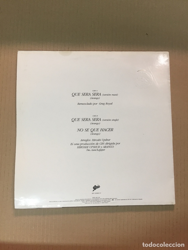 Discos de vinilo: MAXI SINGLE ARANGO, QUE SER&Aacute; SER&Aacute;. VINILO COMO NUEVO - Foto 2