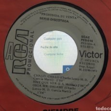 Discos de vinilo: SERIE DISCOTECA SINGLE PROMOCIONAL GAZPACHO CHALO, CHALO + 2 1973 ESCUCHADO RAREZA