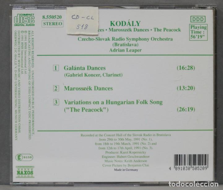 Discos de vinilo: CD. Gal&aacute;nta Dances. Marossz&eacute;k Dances. &rdquo;Peacock&rdquo; Variations. KODALY - Foto 2
