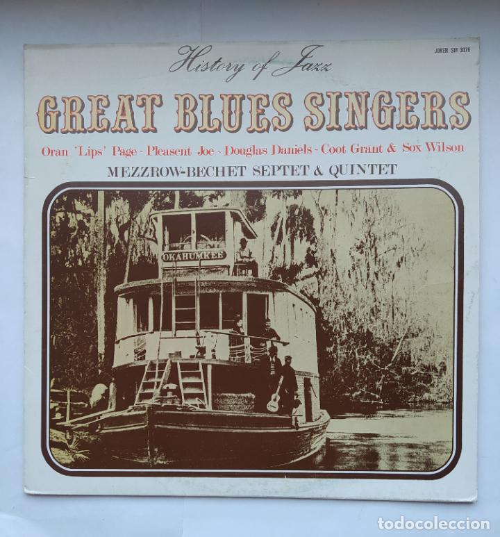 Discos de vinilo: GREAT BLUES SINGERS. HISTORY OF JAZZ. MEZZROW-BECHET SEPTET & QUINTET. LP. TDKLP9