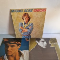 Discos de vinilo: 3 LP,S MIGUEL BOSE, MÁS ALLÁ, SALAMANDRA Y CHICAS. Lote 278548848