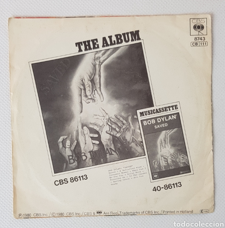 Discos de vinilo: Bob Dylan Saved 7&rdquo; single - Foto 2