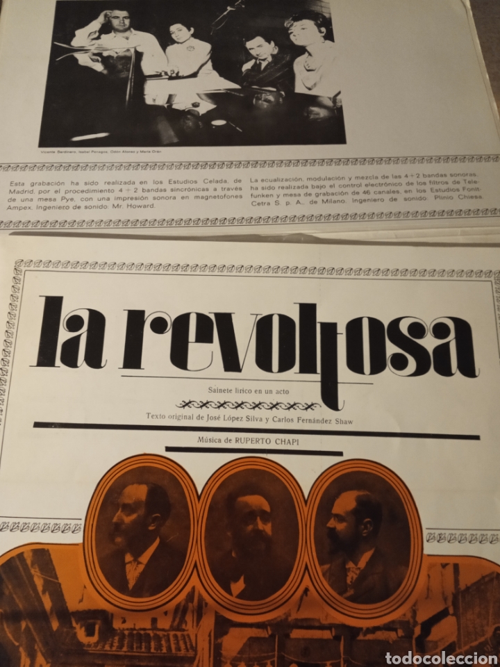 Discos de vinilo: Vinilo LA REVOLTOSA &rdquo; RUPERTO CHAP&Iacute; &rdquo; - Foto 2