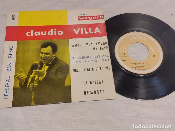 CLAUDIO VILLA / FESTIVAL SAN REMO 1963 / EP - VERGARA / MBC. ***/*** (Música - Discos de Vinilo - EPs - Otros Festivales de la Canción)