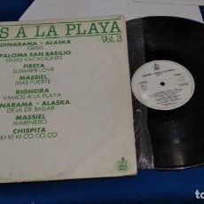 Discos de vinilo: VINILO LP ( DINARAMA ALASKA / RIGHEIRA, ETC - VAMOS A LA PLAYA. VOL. 3 ) 1983 PROMO HISPAVOX. Lote 279330818