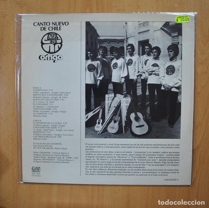 Discos de vinilo: ORTIGA - CANTO NUEVO DE CHILE - LP - Foto 2