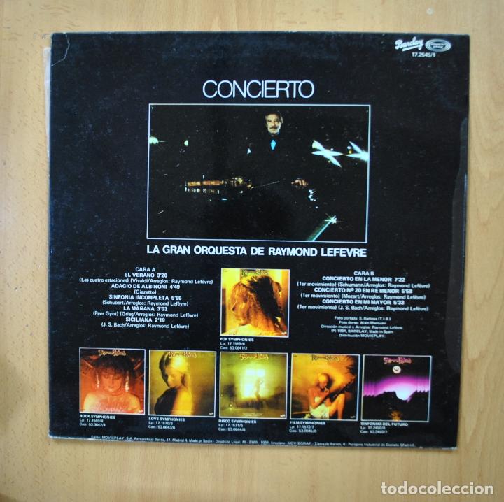 Discos de vinilo: RAYMOND LEFEVRE - CONCIERTO - LP - Foto 2