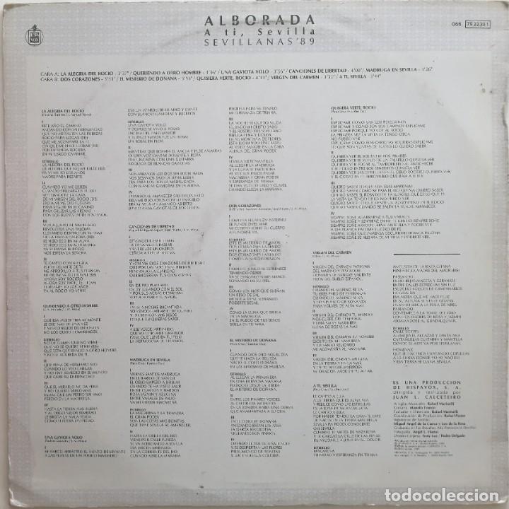 Discos de vinilo: Alborada, A Ti, Sevilla (Sevillanas 89), - Foto 2