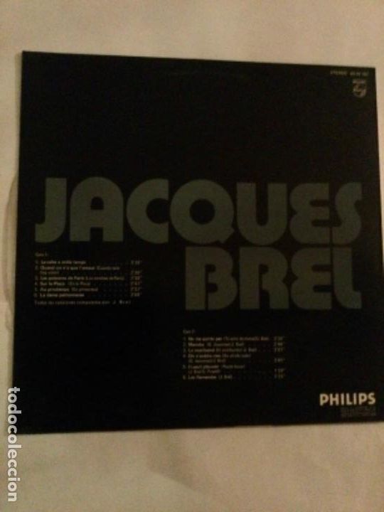 Discos de vinilo: Jacques Brel disco de oro Philips Madrid 1973 - Foto 2