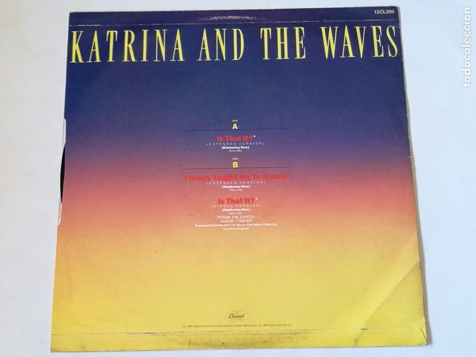 Discos de vinilo: Katrina And The Waves - Is That It? (Extended Version) - 1986 - Foto 2