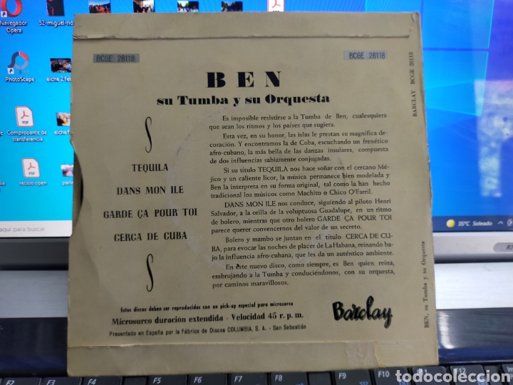 Discos de vinilo: Ben EP tequila + 3 Espa&ntilde;a 1959 - Foto 2