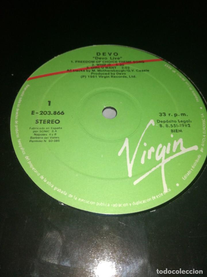 Discos de vinilo: DEVO LIVE-ORIGINAL ESPA&Ntilde;OL 1982 - Foto 2