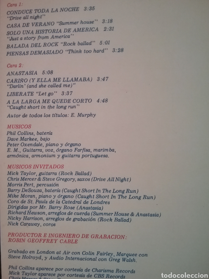 Discos de vinilo: ELLIOT MURPHY 1977 CBS . Original Spain. - Foto 3