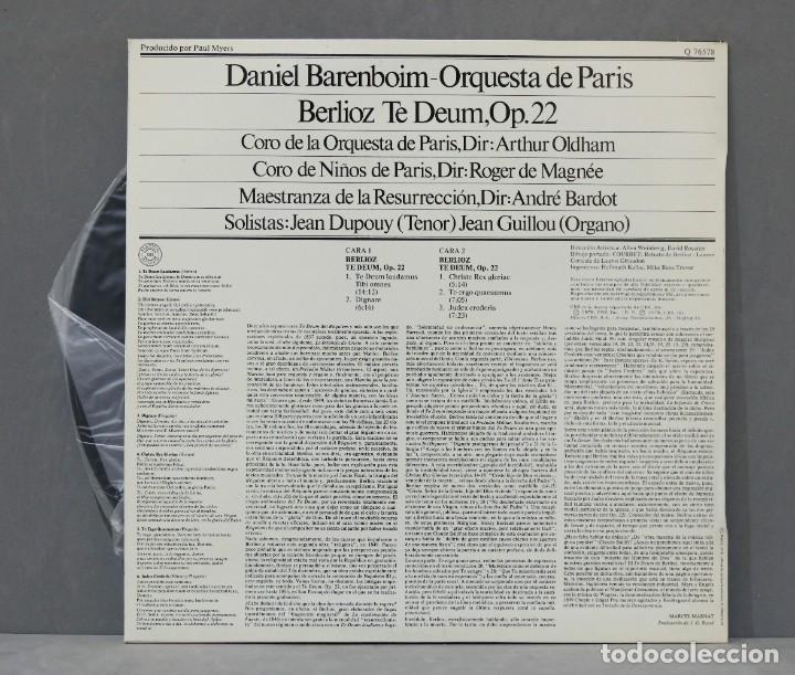 Discos de vinilo: LP. BERLIOZ. TE DEUM. BARENBOIM - Foto 2
