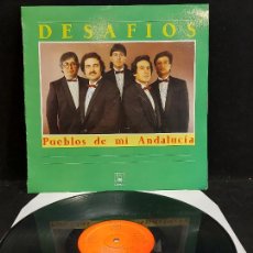 Discos de vinilo: FIRMADO !! DESAFIOS / PUEBLOS DE MI ANDALUCÍA / LP - HORUS-1987 / MBC. ***/***. Lote 280286073