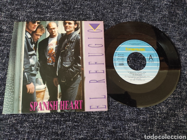 Discos de vinilo: VINILO DISCO SINGLE - EL REFUGIO / SPANISH HEART / CARA A CARA - Foto 1