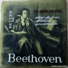 Discos de vinilo: BEETHOVEN - TRES SONATAS PARA PIANO - LP - BELTER VOX 1959 SPAIN - GATEFOLD - LIBRETO. Lote 280342263