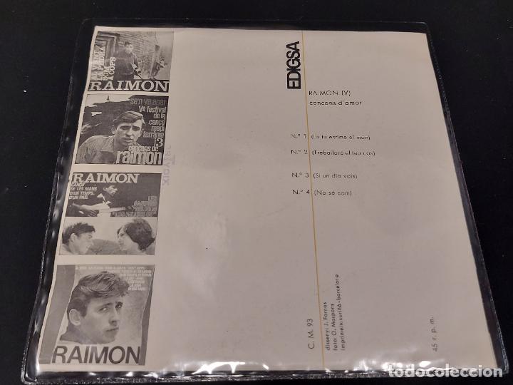 Discos de vinilo: RAIMON / CANÇONS DAMOR / EP - EDIGSA-1965 / MBC. ***/*** LETRAS - Foto 2 - 280385813