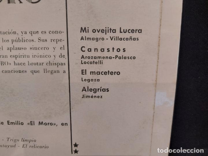 Discos de vinilo: EMILIO EL MORO / MI OVEJITA LUCERA + 3 / EP - TOREADOR-1961 / MBC. ***/*** - Foto 3 - 280394578