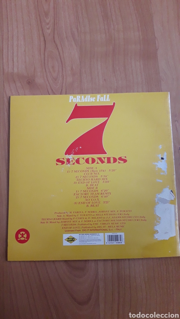 Discos de vinilo: PARADISE FALL. 7 SECONDS - Foto 2