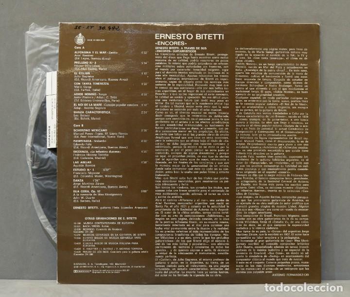 Discos de vinilo: LP. Ernesto Bitetti. Encores - Foto 2