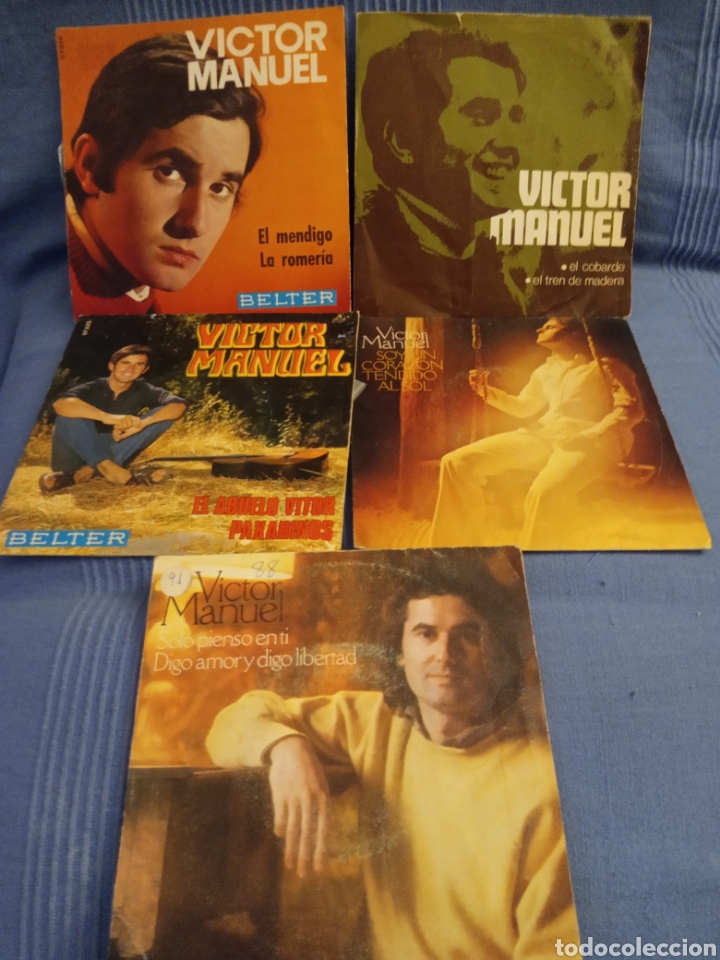 Discos de vinilo: Lote pack de 5 singles VICTOR MANUEL - Foto 1