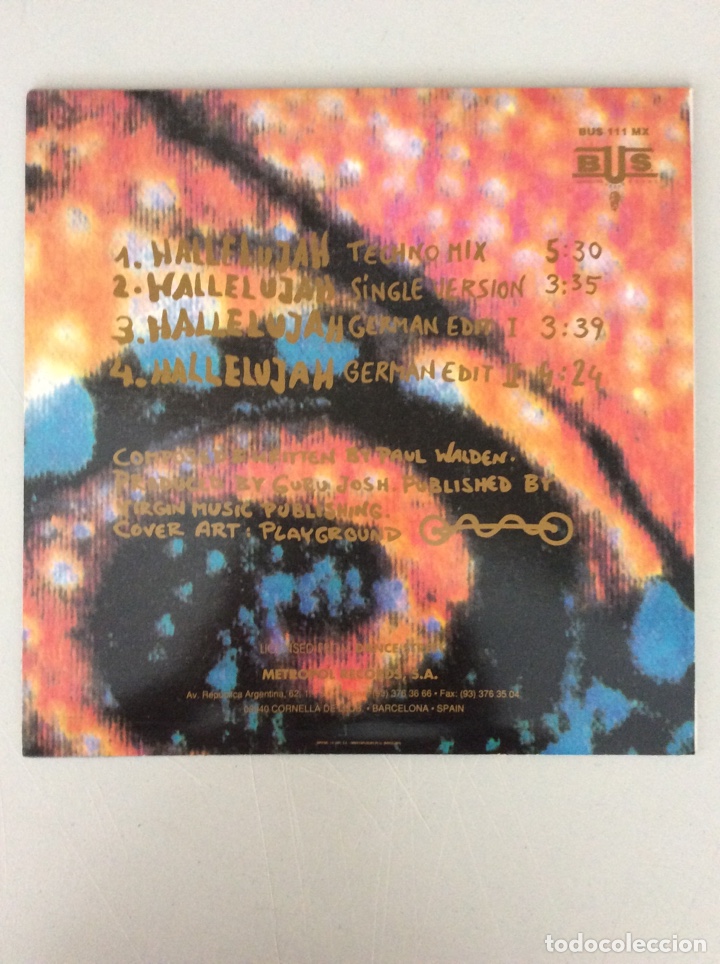Discos de vinilo: Guru Josh. Hallelujah - Foto 2