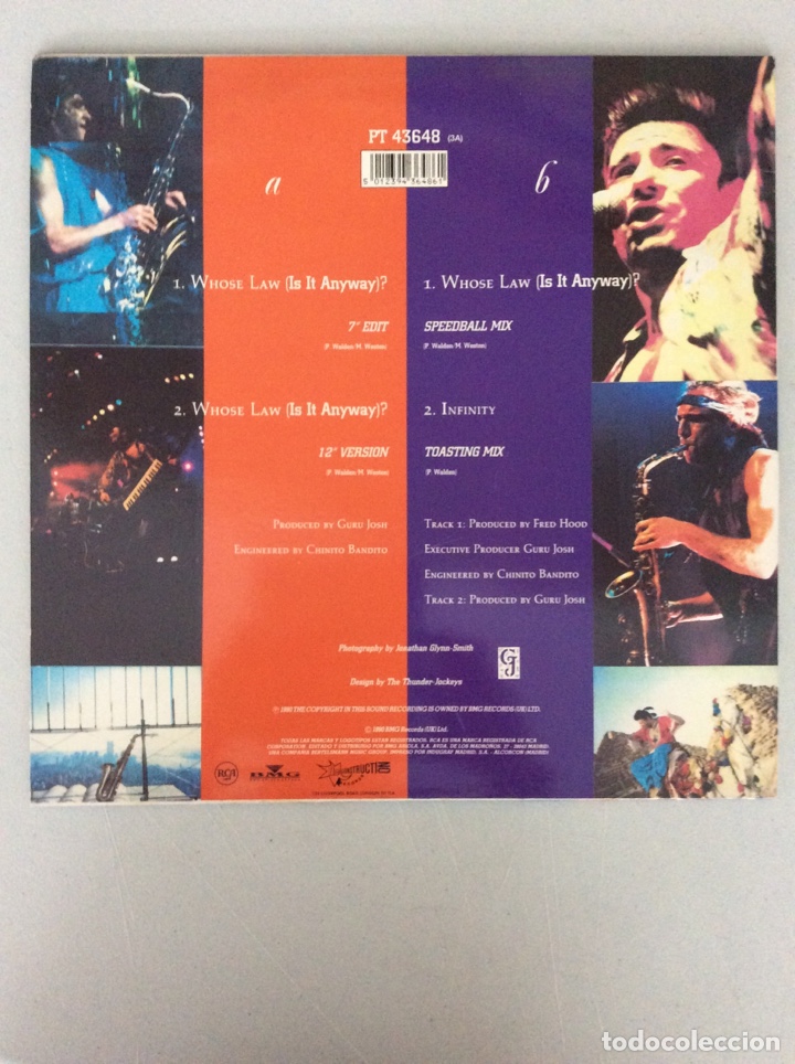 Discos de vinilo: Guru Josh. Whose law (is it anyway)? - Foto 2
