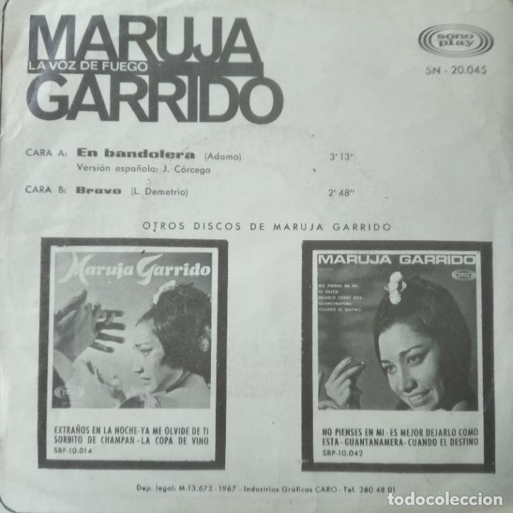 Discos de vinilo: MARUJA GARRIDO - EN BANDOLERA/ BRAVO - Foto 2