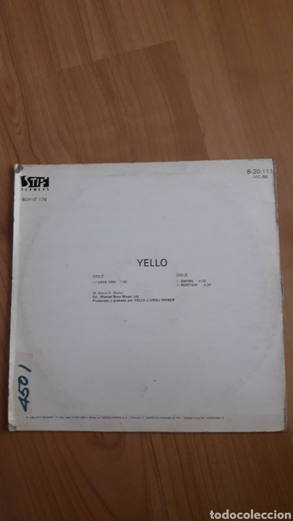 Discos de vinilo: YELLO. I LOVE YOU - Foto 2