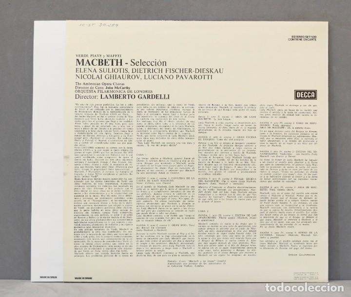 Discos de vinilo: LP. MACBETH. SELECCION. VERDI. GARDELLI - Foto 2
