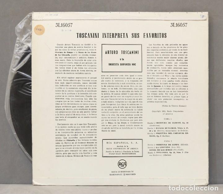 Discos de vinilo: LP. TOSCANINI. INTERPRETA SUS FAVORITOS - Foto 2