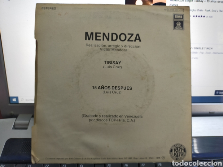 Discos de vinilo: Mendoza single tibisay Espa&ntilde;a 1978 - Foto 2