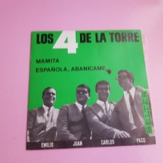 Discos de vinilo: SINGLE-LOS 4 DE LA TORRE-BELTER-1966-MAMITA-EPAÑOLA,ABANÍCAME-VINILO IMPOLUTO-EXCELENTE-COLECC. Lote 280862838