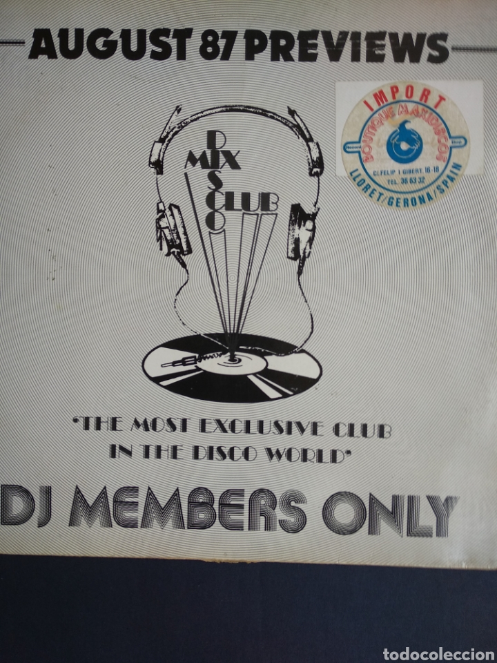 Discos de vinilo: *DJ.MEMBERS ONLY AUGUST 87 PREVIEWS, ENGLAND, 1987 A3 - Foto 1