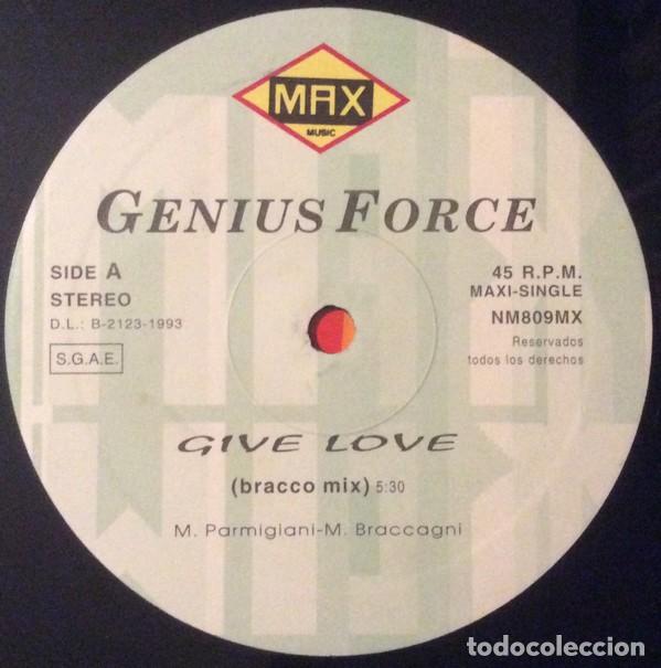 Discos de vinilo: Genius Force &ndash; Give Love-SPAIN-1994-MAXI SINGLE - Foto 3
