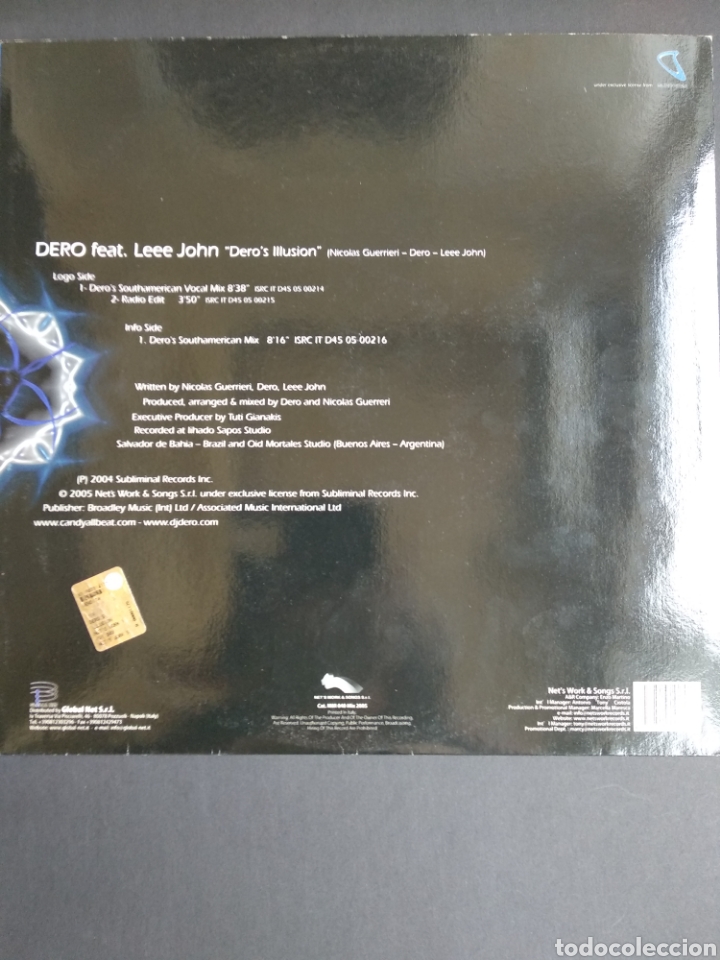 Discos de vinilo: *DERO FEAT LEEE JOHN, DEROS ILLUSION, 2005. LA.1 - Foto 2