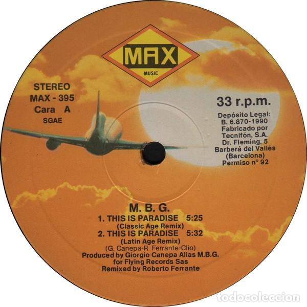 Discos de vinilo: MBG &ndash; This Is Paradise-SPAIN-1990-MAXI SINGLE - Foto 2