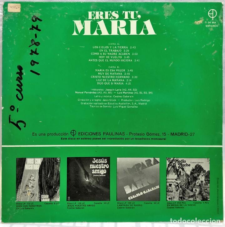 Discos de vinilo: Ces&aacute;reo Gabar&aacute;in - Eres T&uacute;, Mar&iacute;a - Foto 2