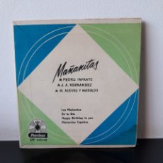 Discos de vinilo: MAÑANITAS. PEDRO INFANTE. J.A. HERNANDEZ, M. ACEVES Y MARIACHI. PEERLESS. MEXICO.. Lote 281903648