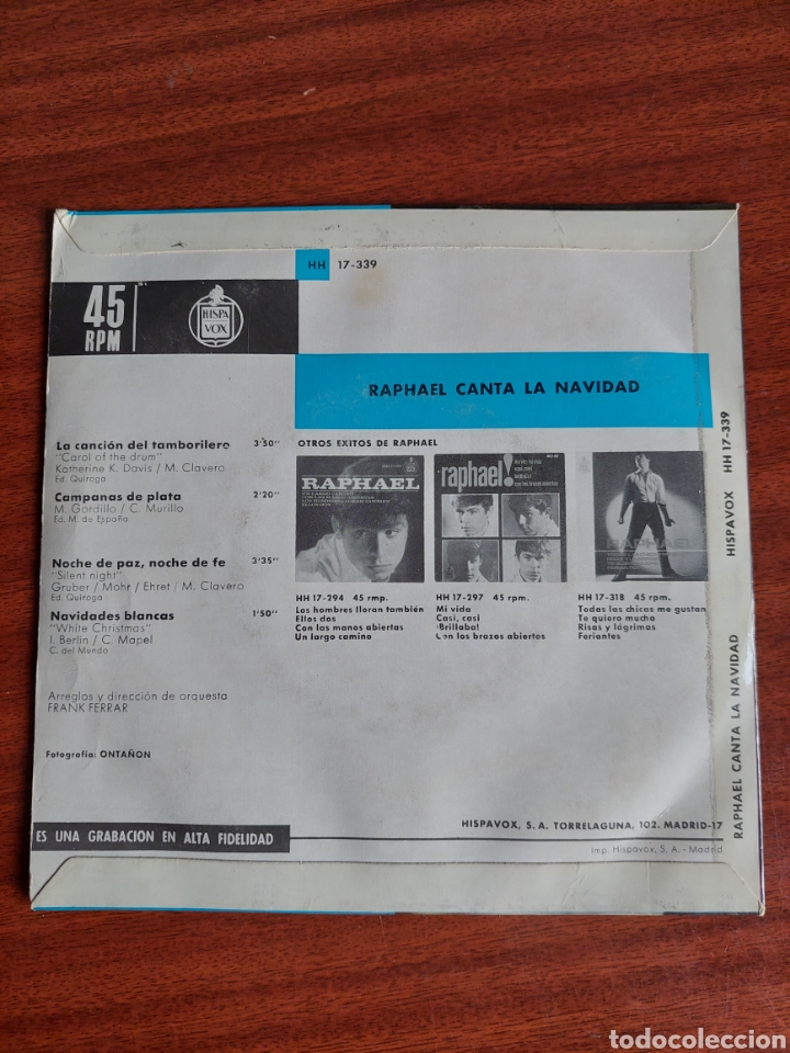Discos de vinilo: Rapharl Canta la Navidad - Foto 2