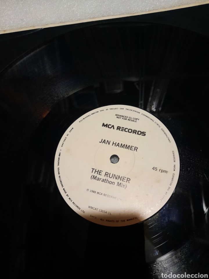 Discos de vinilo: Jan Hammer - The runner ( Marat&oacute;n mix ) - Foto 3