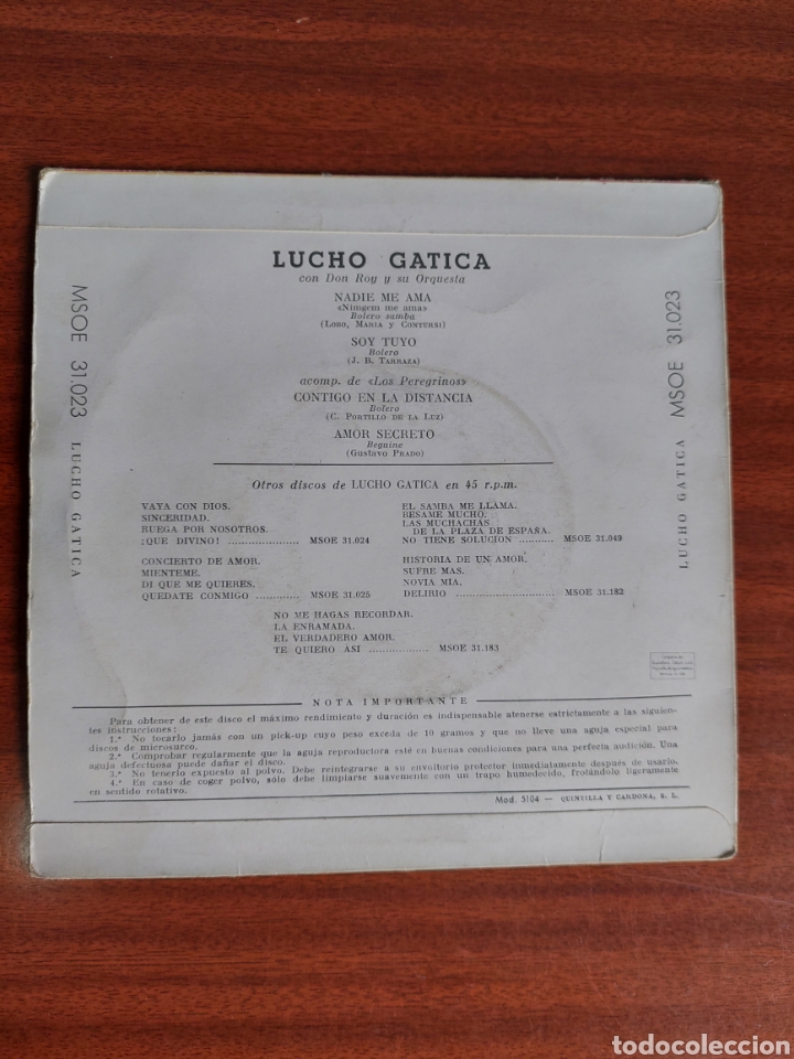 Discos de vinilo: Lucho Gatica - Foto 2