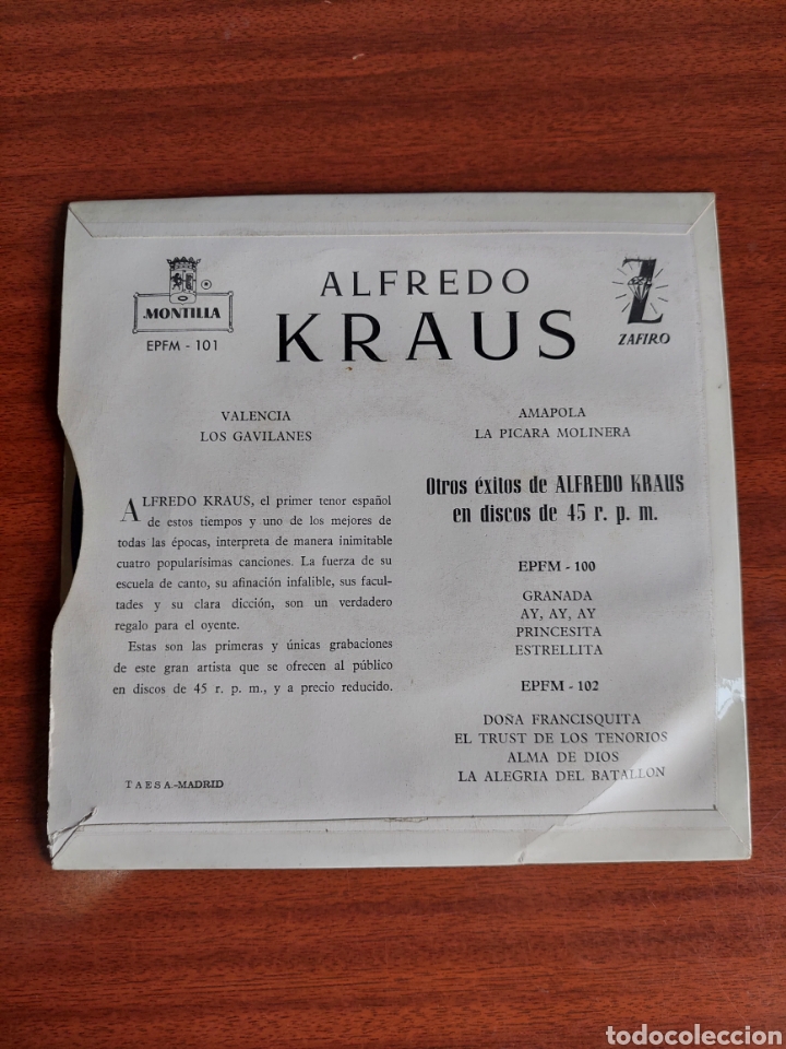 Discos de vinilo: Alfredo Kraus - Valencia - Foto 2