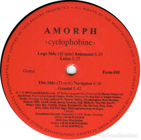 Discos de vinilo: Amorph -Cyclophobine-GERMANY-1994-MAXI SINGLE - Foto 1
