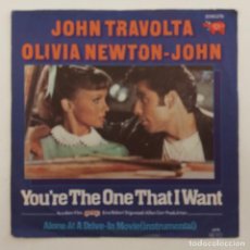 Discos de vinilo: JOHN TRAVOLTA, OLIVIA NEWTON-JOHN ‎– YOU'RE THE ONE THAT I WANT / ALONE AT A DRIVE-IN MOVIE (INSTRUM